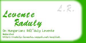 levente raduly business card